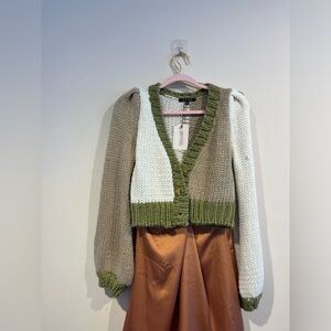 Cute Colorblock Cardigan - NWT - Size Large - Brand:Fore